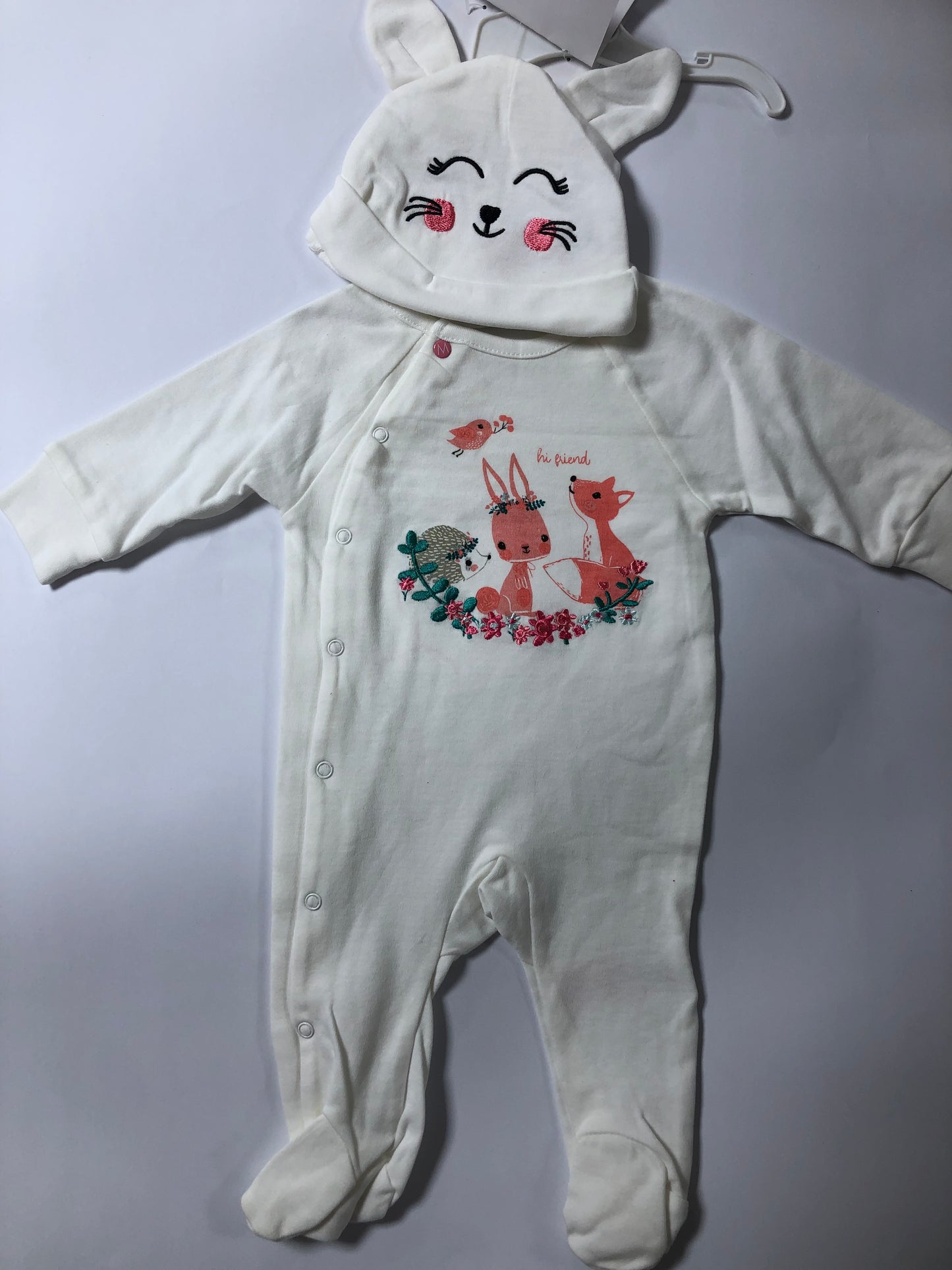 MINOTI 2Pc Interlock Sleepsuit & Hat Set