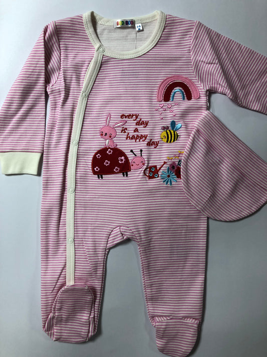 BOO-BOO 2Pc Sleepsuit & Hat Set