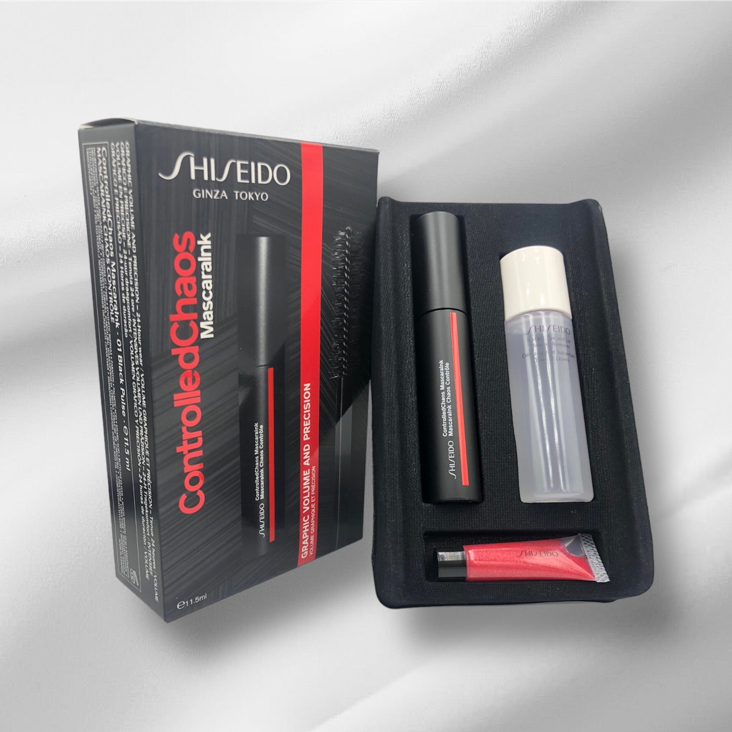 Shiseido Controlled Chaos Mascara, makeup remover & GelGloss Kit