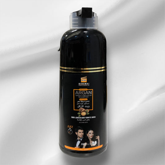 Argan Speedy Hair Color Shampoo Natural Black100% cover Grey White Hair