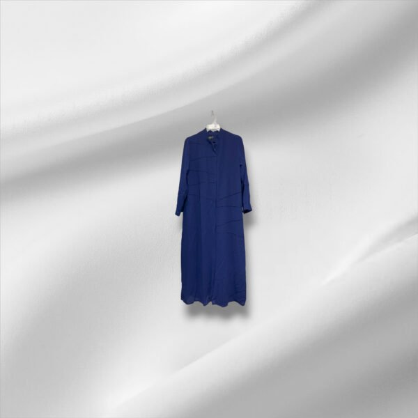 Royal Line Panel Abaya – Minimal Stitch Detail in Statement Blue
