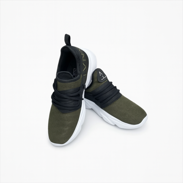 Nautica Armani Exchange Slip-On Athletic Sneakers – Army Green & Black