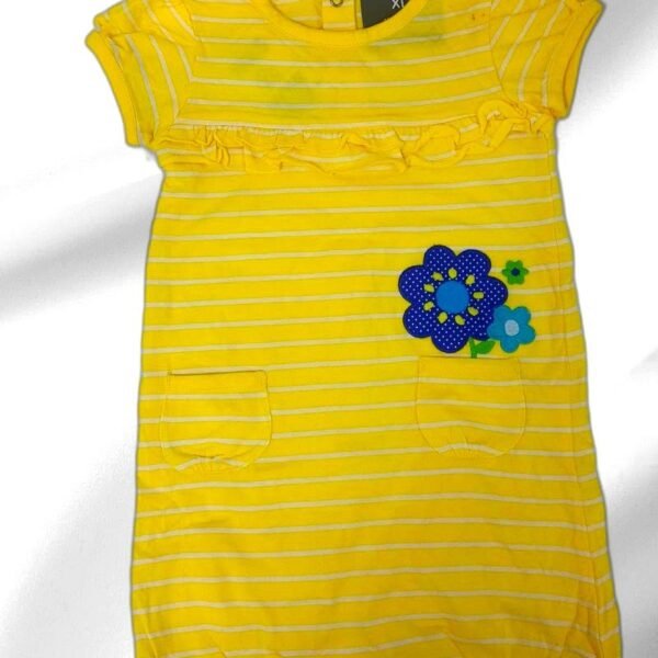 Yellow Striped Baby Romper