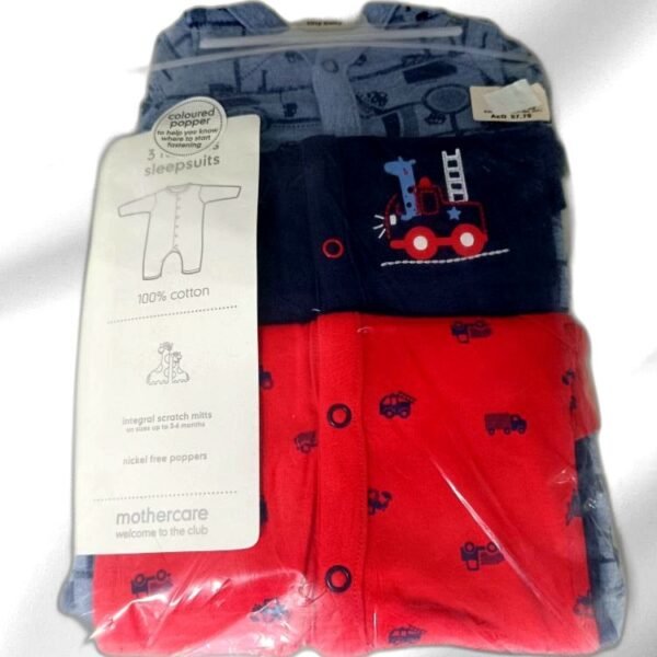 MOTHERCARE 3 SLEEPSUITS PRINTED