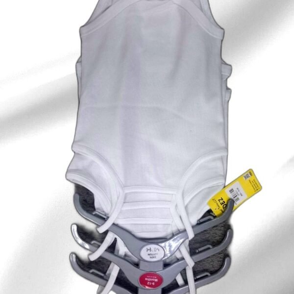 ICE BABIES WHITE SLEEVE LESS SUIT SET OF 3