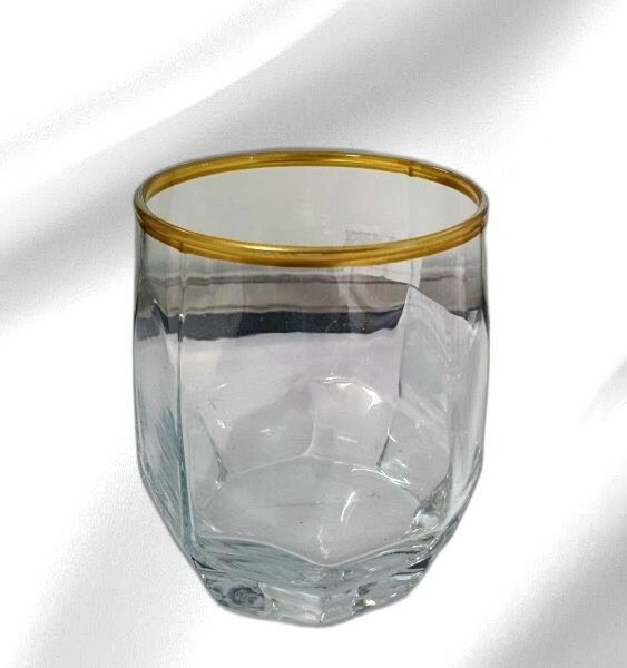 DEZ BRAND GOLD RIMED LOW BALL GLASS