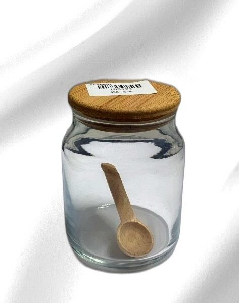 DEZ BRAND GLASS CONTAINER WITH SPOON