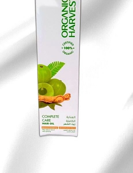 ORGANIC HARVEST COMPLETE CARE HAIR OIL AMLA & GINSENG MAY REDUCE RISK OF EARLY GREYING