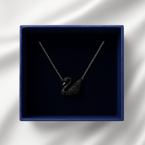 Crystal black swan  Necklace