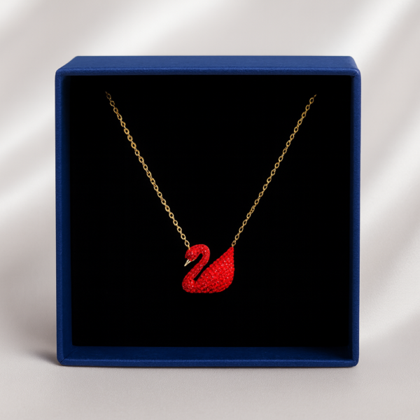 Red Swan Pendant Necklace