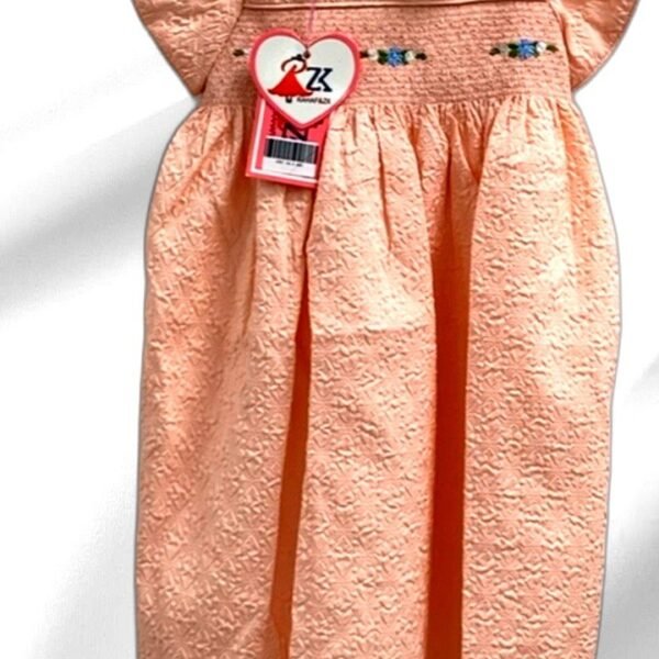 Peach Textured Girls Dress