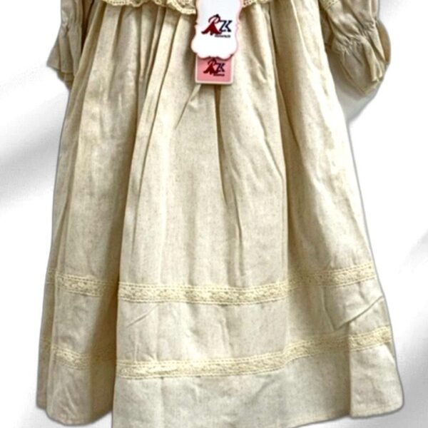 Lace Trim Beige Dress