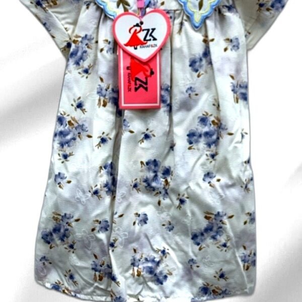 Floral Dress with Embroidered Collar