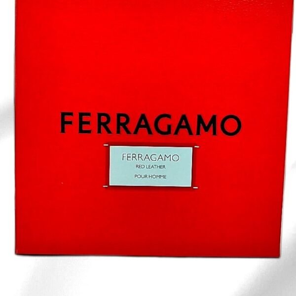 Ferragamo Red Leather Pour Homme